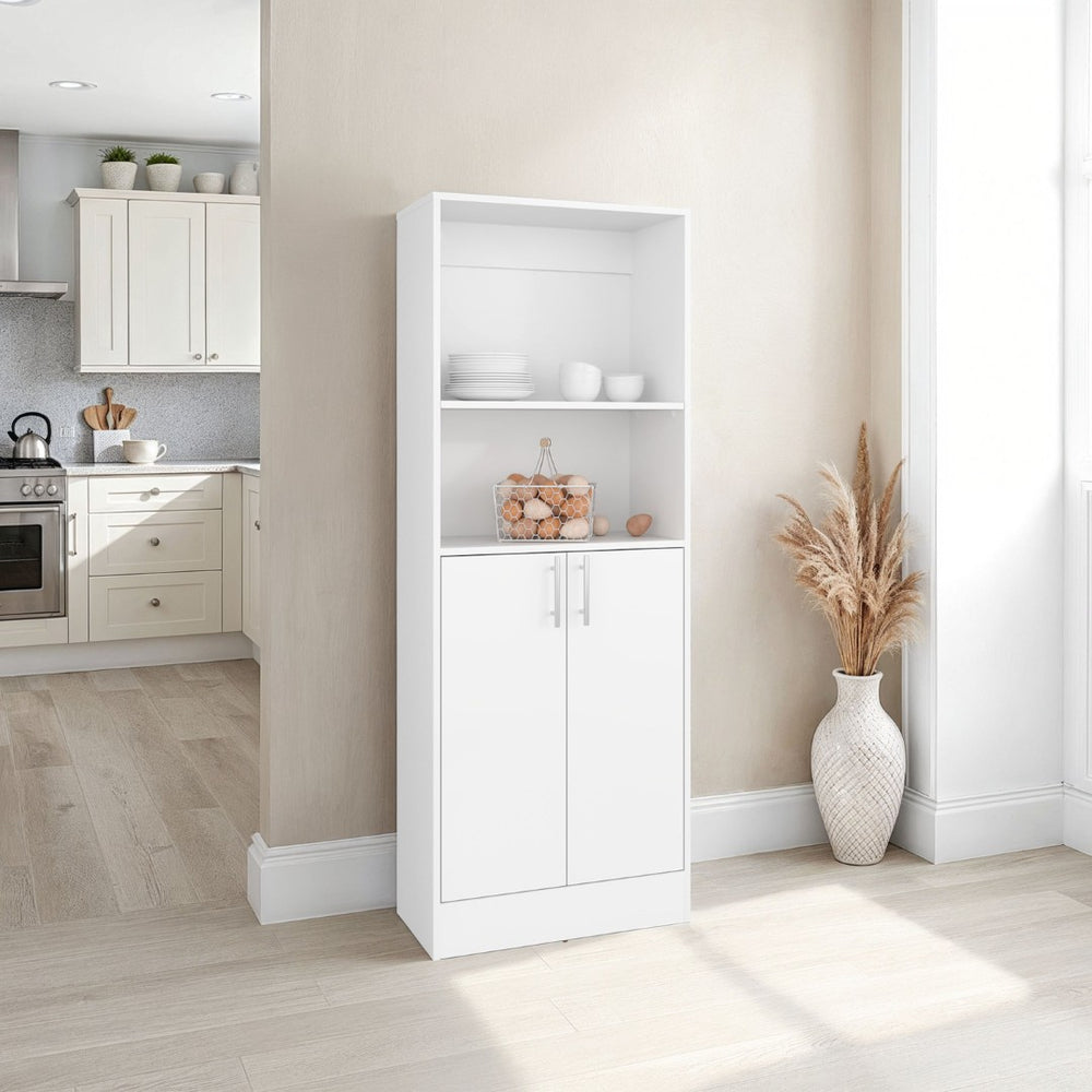 English Elm Flovilla Tall Storage Cabinet with Open Shelves and Closed Compartment for Home Office B097P474300