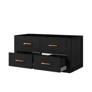 English Elm Black Single-Sink Bath Vanity 36" W – Stylish Midcentury Wall-Hung Design With Soft-Close Hardware B2731P257958