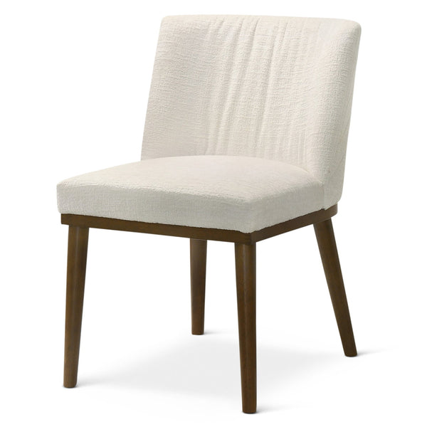 English Elm Ashcroft Furniture - Daley Mid-Century White Fabric Dining Chair Set of 2 — Solid Wood Frame, Performance Upholstery Comfort B183P231082
