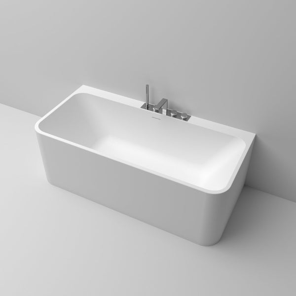 English Elm 63 Inch Freestanding Stone Resin Soaking Tub Oval Matte White Spa Bathroom W3034P280349