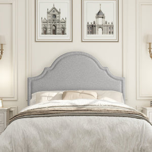 English Elm Catherine Queen Upholstered Headboard Woven Polyester Tailored Boutique Bedroom Style B2719P238660