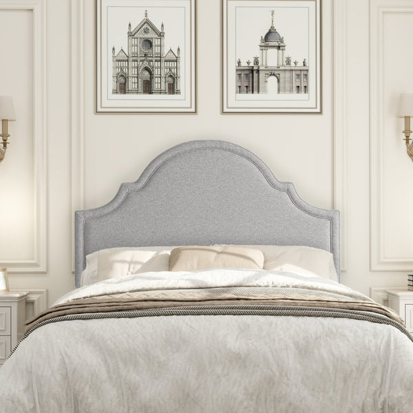 English Elm Catherine Queen Upholstered Headboard Woven Polyester Tailored Boutique Bedroom Style B2719P238660