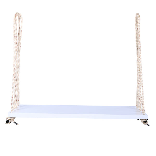 English Elm TOPMAX Acacia Wood Patio Swing Chair with Cushion & Pillows, 63" Comfortable Seat, 400lb Capacity White N717P210136K