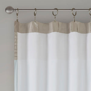 English Elm Polyoni Pintuck Curtain Panel - Elegant Striped Design, Light-Filtering, Versatile Hanging Options B03598066-GIGA