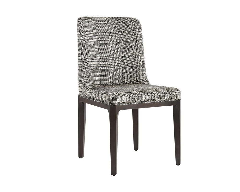 Sunpan Elisa Dining Chair - Timeless Mid-Century Design with Solid Wood Legs and Elegant Fabric Choices Grey Oak / Naya Check Black