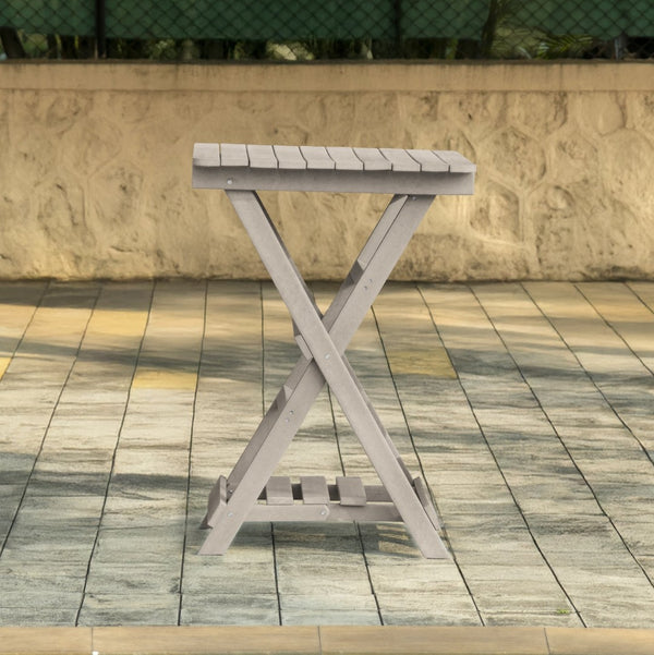 English Elm Summit Ridge Recycled Hdpe Outdoor Folding Bar Table Weather Resistant Eco Patio Sand B2745P409717
