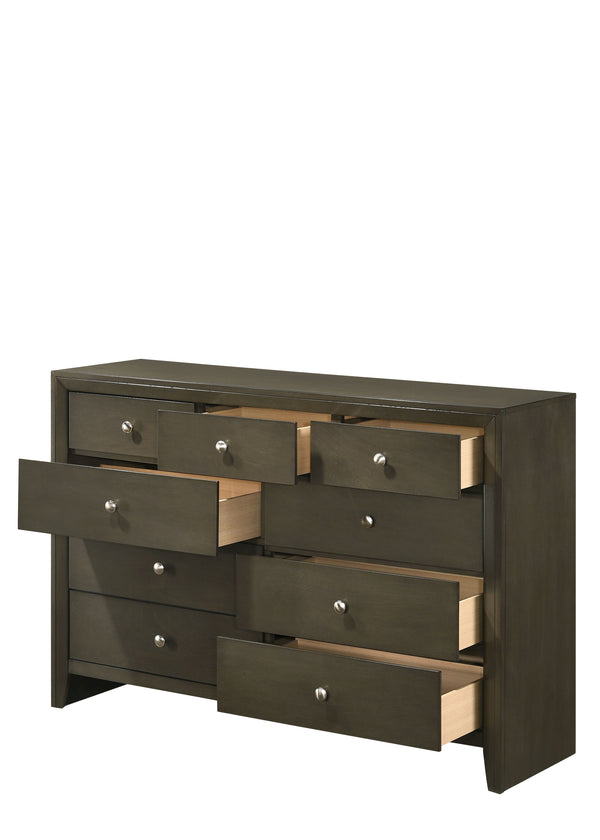 English Elm Ilana Gray Finish Dresser with 9 Spacious Drawers, English Dovetail Construction & Smooth Glides B2726P261905
