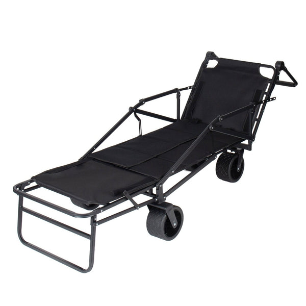 English Elm 2-in-1 Folding Wagon Chair with All-terrain Wheels Oxford Fabric 650lb Outdoor W2932P425338