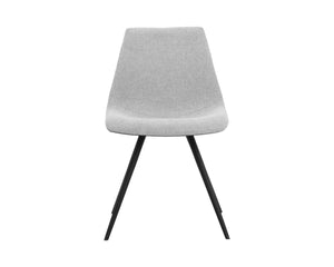 Sunpan LIPA Dining Chair - Contemporary Comfort with Curved Backrest and Antique Bronze Iron Legs Grey 112263