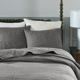 Madison Park Signature Serene Transitional 3 Piece Hand Quilted Cotton Quilt Set MPS13-272 Grey