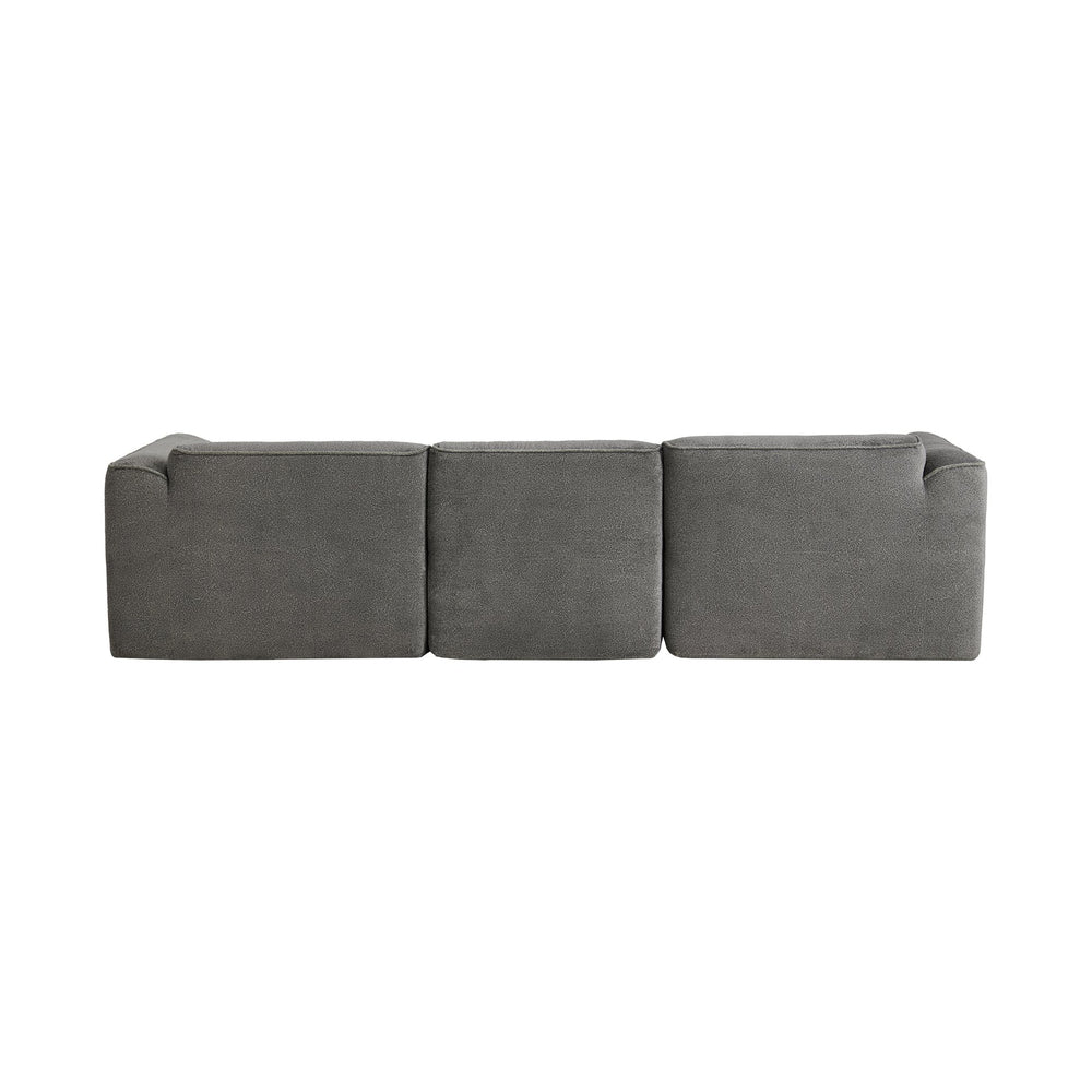 English Elm U_Style Plush velvet 4-seater sofa with sponge-spring seats, removable back cushions, modern comfort and style Gray WY000450AAE