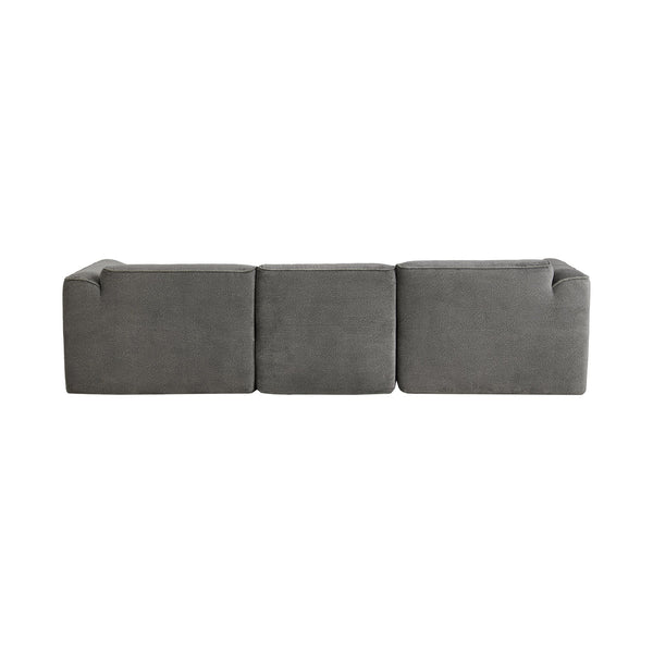 English Elm U_Style Plush velvet 4-seater sofa with sponge-spring seats, removable back cushions, modern comfort and style Gray WY000450AAE