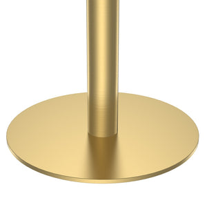 English Elm Round Tulip Bistro Table Faux Marble Top Gold Pedestal Base for Small Dining Spaces W3316P421498