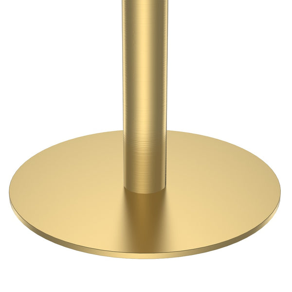 English Elm Round Tulip Bistro Table Faux Marble Top Gold Pedestal Base for Small Dining Spaces W3316P421498