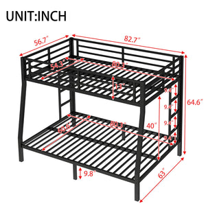 English Elm Metal Full Xl Over Queen Bunk Bed – Heavy-Duty, Space-Saving, Noise-Reducing Comfort For All Ages W1580S00238