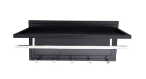 English Elm Esyspot Wall Mounted Coat Hook with Shelf | Space-Saving Organizer for Entryway, Mudroom, Laundry Room 93 Black B091P240950