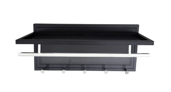 English Elm Esyspot Wall Mounted Coat Hook with Shelf | Space-Saving Organizer for Entryway, Mudroom, Laundry Room 93 Black B091P240950