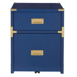 OSP Home Furnishings Wellington 2 Drawer File Cabinet Lapis Blue