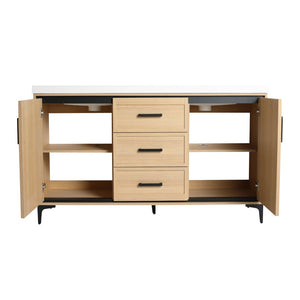 English Elm 60" Freestanding Bathroom Vanity With Double Sink, Soft-Close Doors & Drawers In Original Oak Finish P2 W1972P315237-GIGA