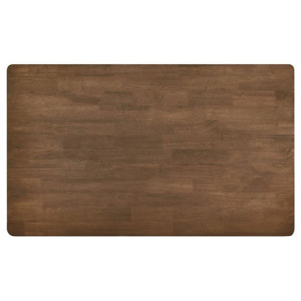 English Elm Perkins Sculptural Okume Veneer Dining Table with Tapered Legs for Family Gatherings Natural Walnut B062P447982
