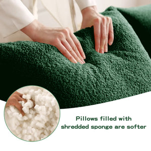 English Elm U-Shaped Plush Teddy Fabric Boneless Sofa - No Assembly, Ergonomic Curved Armrest, Anti-Slip Base W714S01442-GIGA