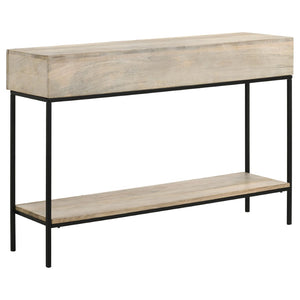 English Elm Terrace Solid Mango Wood Console Table with Drawers Whitewashed Foyer Accent B062P451718