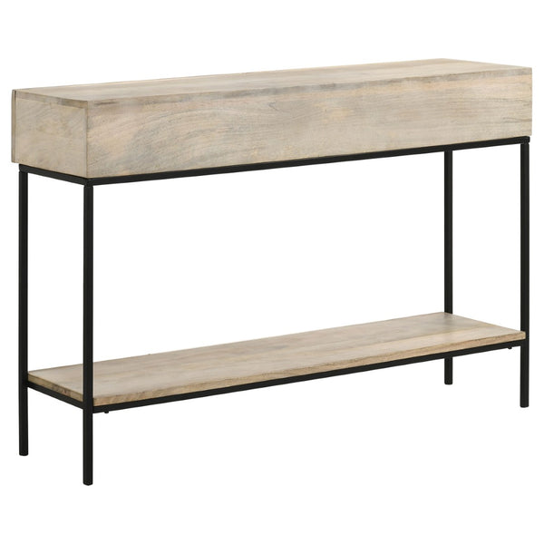 English Elm Terrace Solid Mango Wood Console Table with Drawers Whitewashed Foyer Accent B062P451718