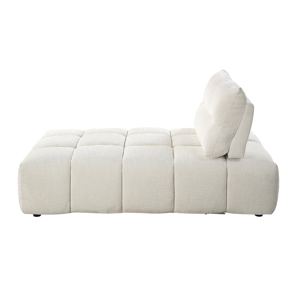 English Elm Loanna Beige Linen Modular Sectional with Chaise, Ottoman & Adjustable 13" Seat-Back for Flexibility B2726S00386
