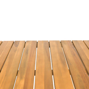 English Elm Ezra Outdoor Bar Table Solid Acacia Slatted Top Matte Black Iron Frame Patio N758P391351N