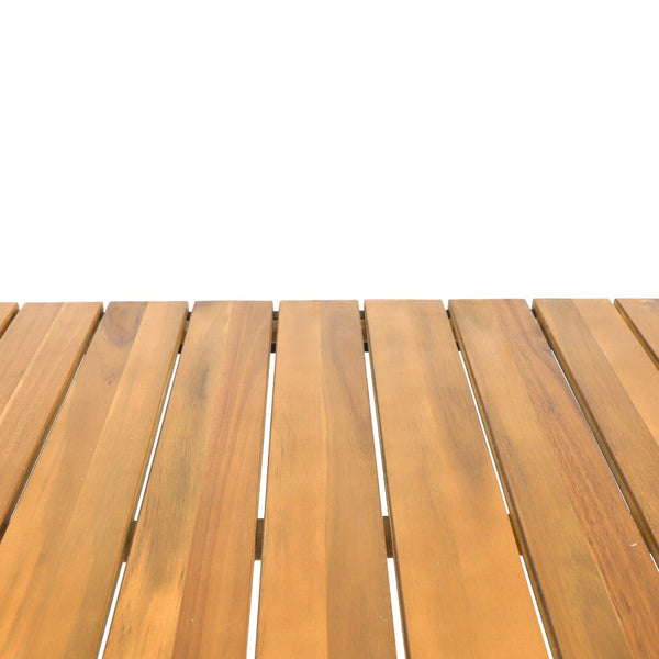 English Elm Ezra Outdoor Bar Table Solid Acacia Slatted Top Matte Black Iron Frame Patio N758P391351N