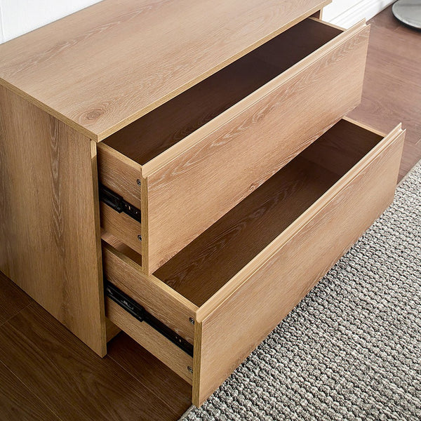 English Elm Devi Oak Wall Closet System — Durable Melamine & Wood Modular Storage, Warm Oak Finish, Easy Assembly B040S00117
