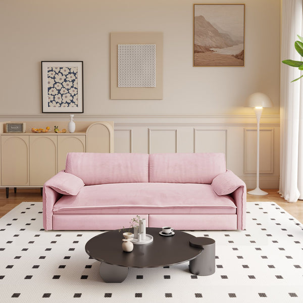 English Elm 66" Queen Pull Out Sofa Bed - 3-In-1 Velvet Loveseat With Storage & Easy Conversion For Any Space W1885S00048