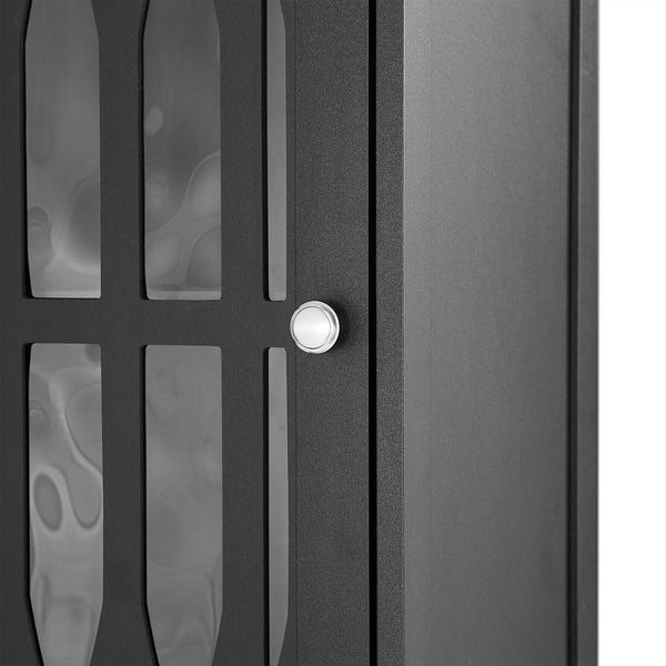 English Elm Tall Bathroom Cabinet Slim Freestanding Storage with Drawer & Doors, Adjustable Shelves, MDF Build Black WF289427AAB