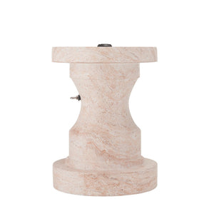 English Elm Mgo Outdoor Umbrella Side Table with Stone Travertine Finish for Patio Poolside N772P386626T