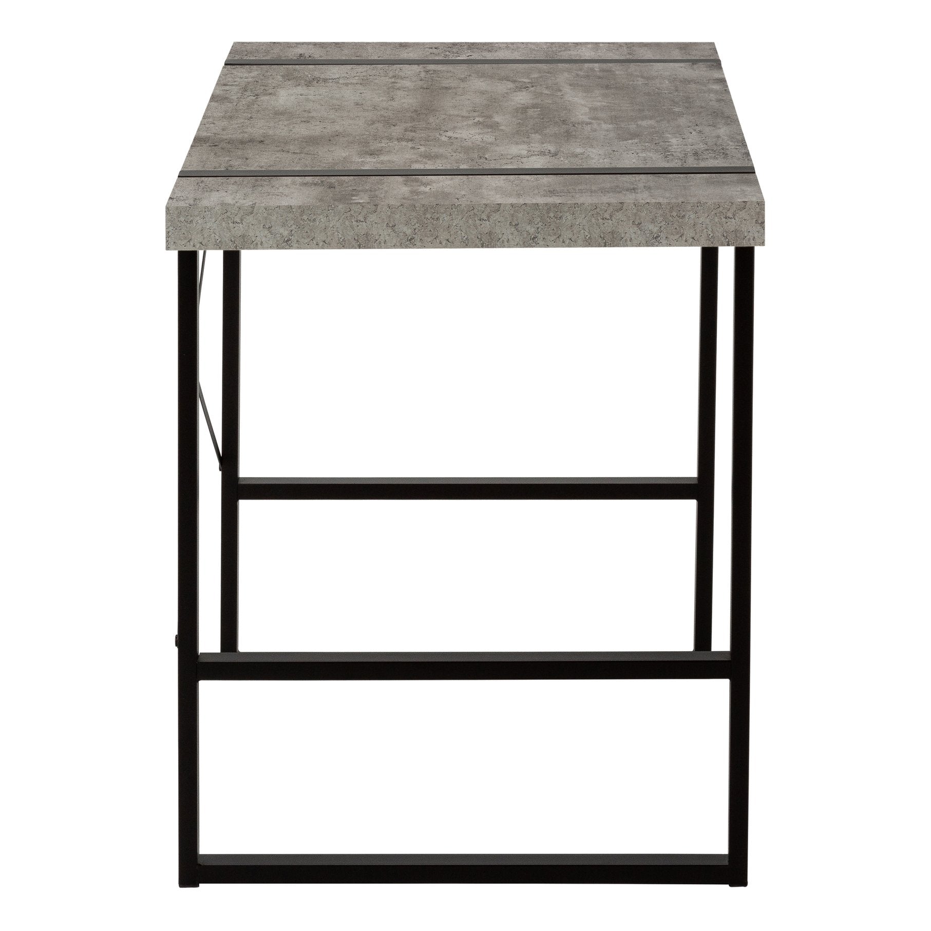 Computer Desk - Contemporary Grey Laminate Workstation With Sturdy Bla