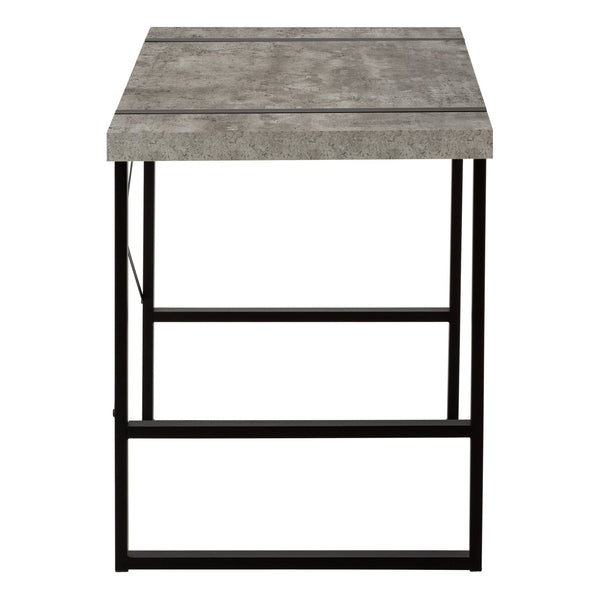 English Elm Computer Desk - Contemporary Grey Laminate Workstation With Sturdy Black Metal Frame, Minimalist Style B2710P219883