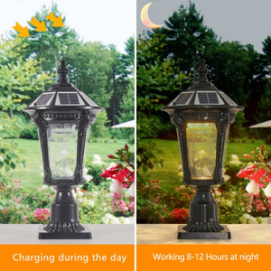 English Elm Retro Solar Lantern Dimmable Led Pathway Light Auto Dusk Dawn Outdoor Garden W1340P181986