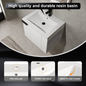 English Elm 24" Modern Bathroom Vanity Sink Combo - Stylish White Oak Cabinet With Soft-Close Doors & Storage W1972P204943