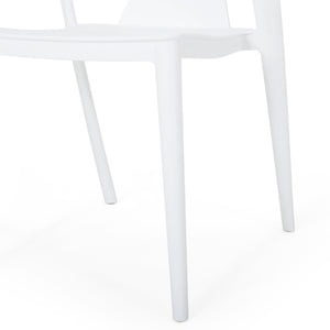 English Elm Christopher Knight Home® - ORCHID Weather-Resistant Outdoor Chair with Curved Backrest, Durable Polypropylene Blend for Patio Comfort White 32.5 L x 24 W x 20.5 H 68373.00WHI