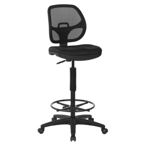 OSP Home Furnishings Deluxe Ergonomic Mesh Back Drafting Chair with Lumbar Support and Adjustable Footrest A DC2990-A