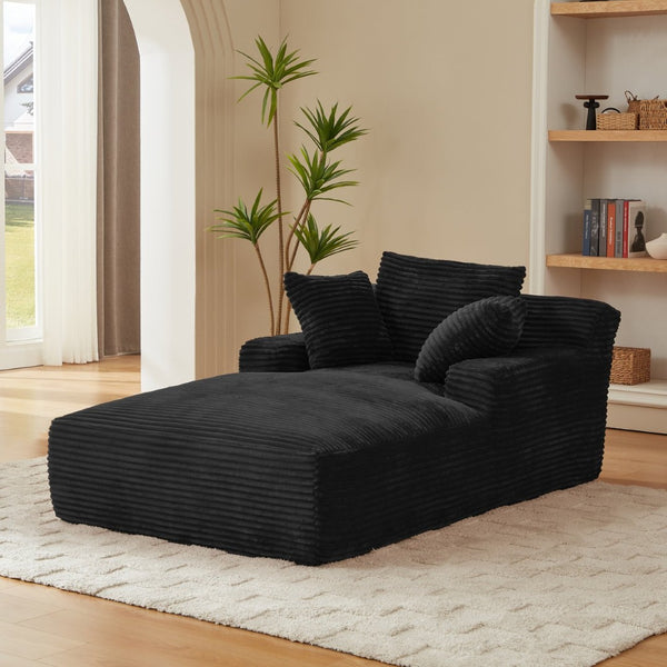 English Elm Oversized Chaise Lounge Chair - Elegant Corduroy Sofa, No Assembly, Ergonomic Comfort For Living Spaces W2339P318035-GIGA