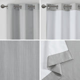 Madison Park Galen Casual Basketweave Room Darkening Curtain Panel Pair MP40-7925 Grey