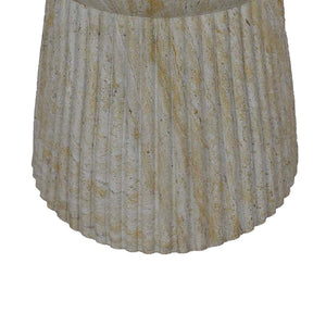 English Elm Archi Fluted Resin Plant Stand with Marbled Stone Look for Indoor Outdoor Decor B056P416933