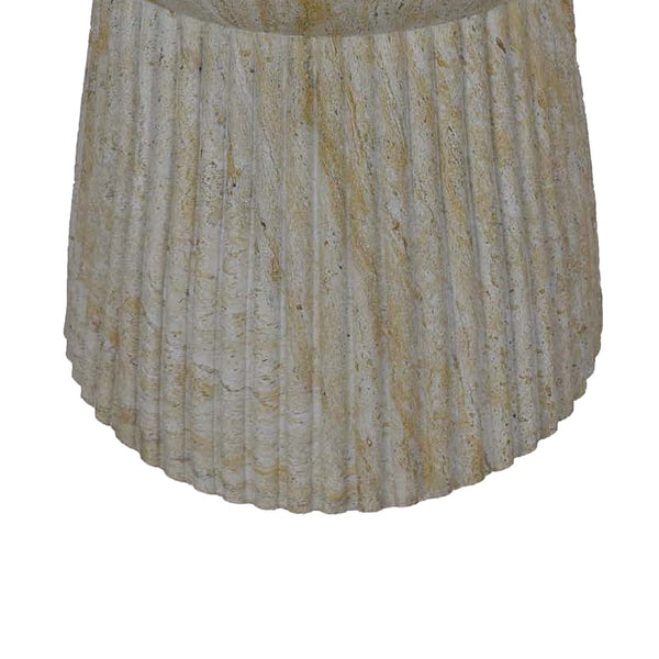 English Elm Archi Fluted Resin Plant Stand with Marbled Stone Look for Indoor Outdoor Decor B056P416933