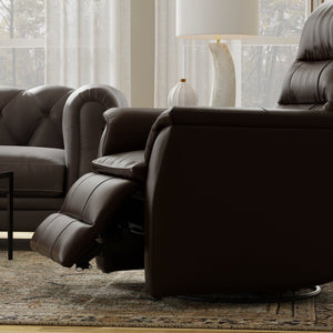 English Elm Global Home Swivel Glider Recliner In Brazil Tobacco - Luxurious Comfort, Smooth Motion & Style! B339P333957