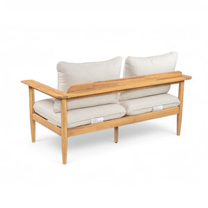 English Elm Terassi Solid Acacia Wood Outdoor Chat Set with Cushioned Club Chairs and Sofa TERASSI 3PCS CHAT SET