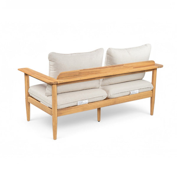 English Elm Terassi Solid Acacia Wood Outdoor Chat Set with Cushioned Club Chairs and Sofa TERASSI 3PCS CHAT SET