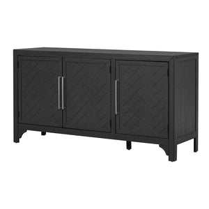 English Elm U_Style Modern Storage Cabinet Sideboard with Adjustable Shelves, Pine & MDF, 275 lb Top Capacity, Versatile Home Use N711P283696B