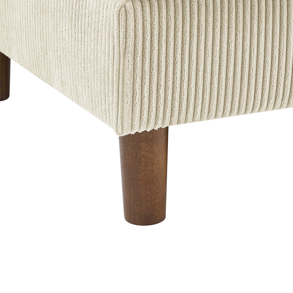 English Elm Prado Plush 97" Wide Sofa & Chaise Sectional with Solid Wood Frame, Corduroy Upholstery Comfort Cream B343S00021