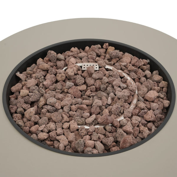 English Elm 32" Round Propane Fire Pit 40000 Btu Powder Coated Iron Outdoor Patio Heating N772P426164L